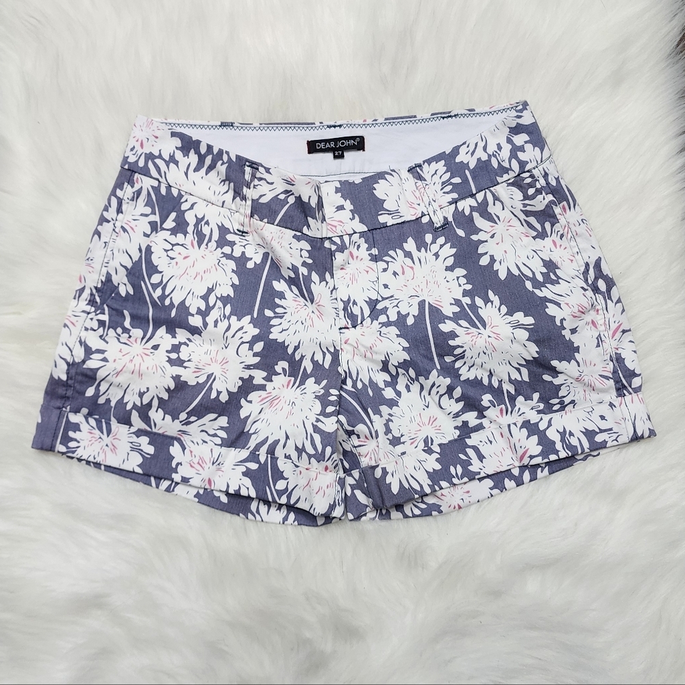 Dear John Floral Print Cuffed Shorts - Size 27